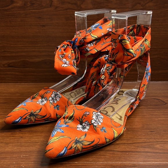 Sam Edelman Orange Flat Sandals - Picture 2 of 5
